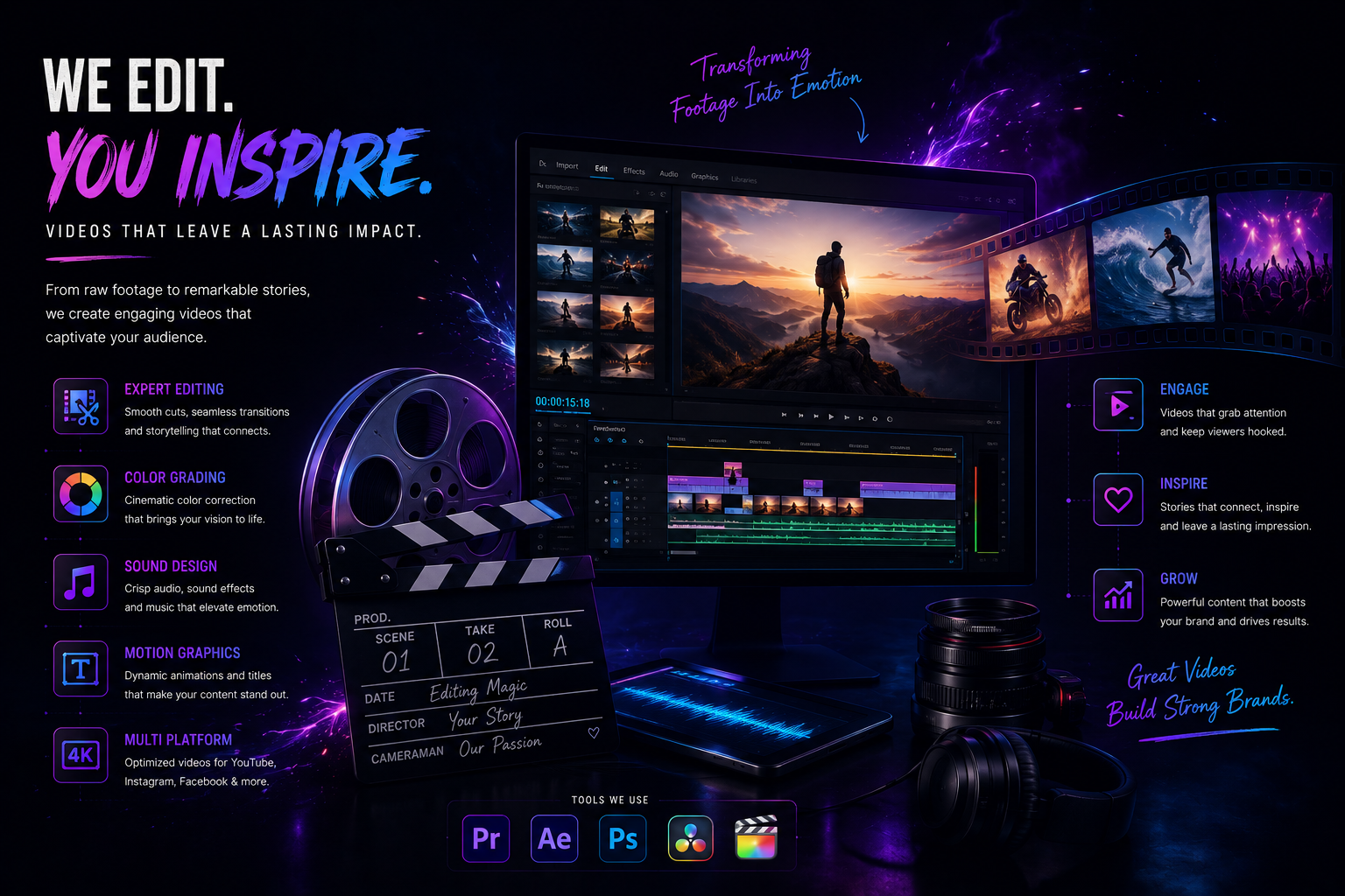 Banex video editing services graphic